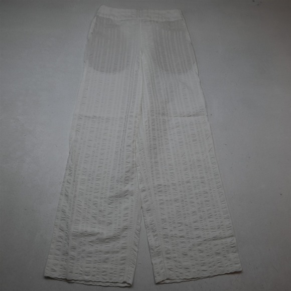 Uniqulo Pants - Uniqulo XS White Striped High Waist Wide Leg Womens Pants